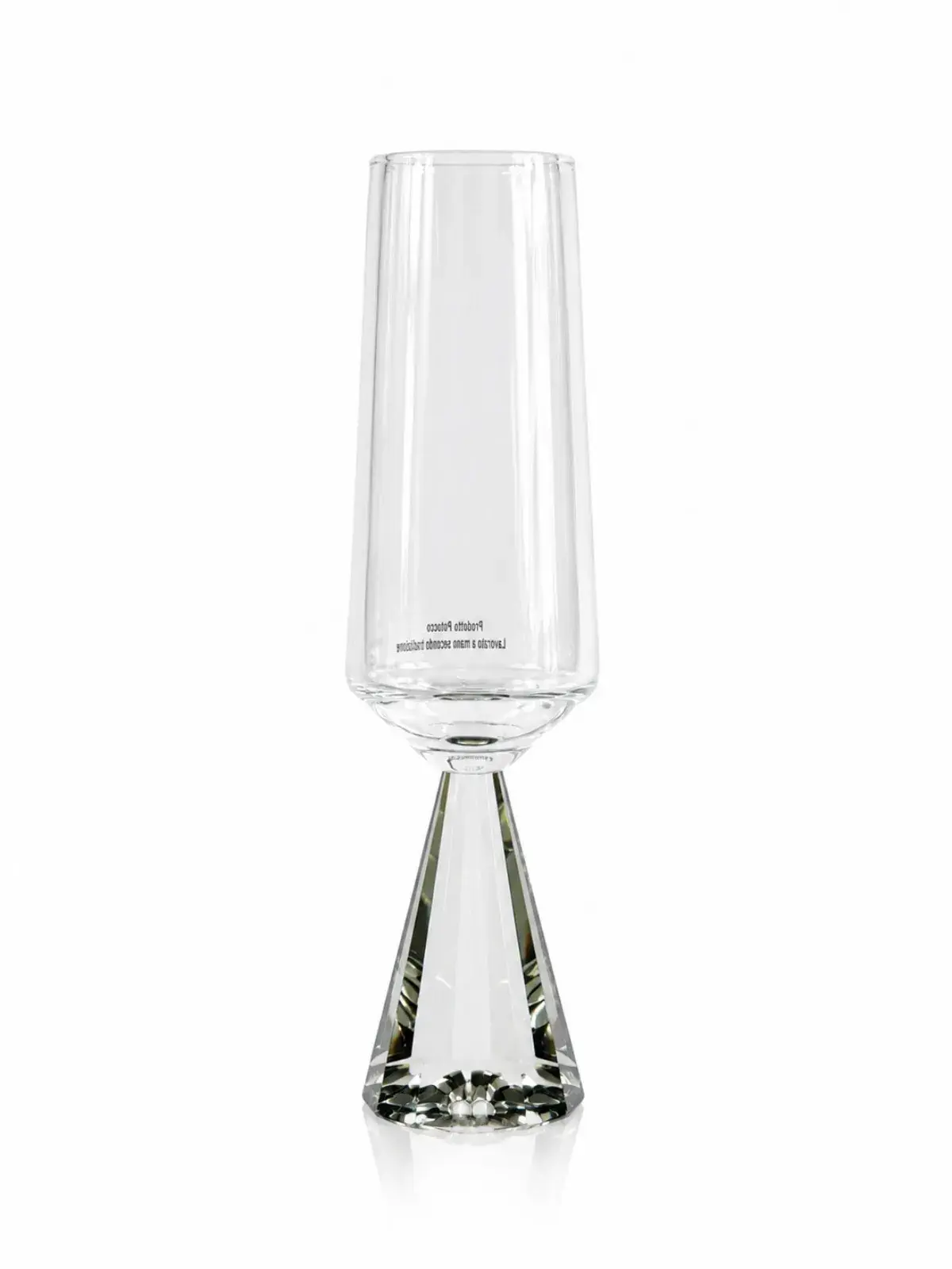 Taça Champagne Base Geométrica Fumê