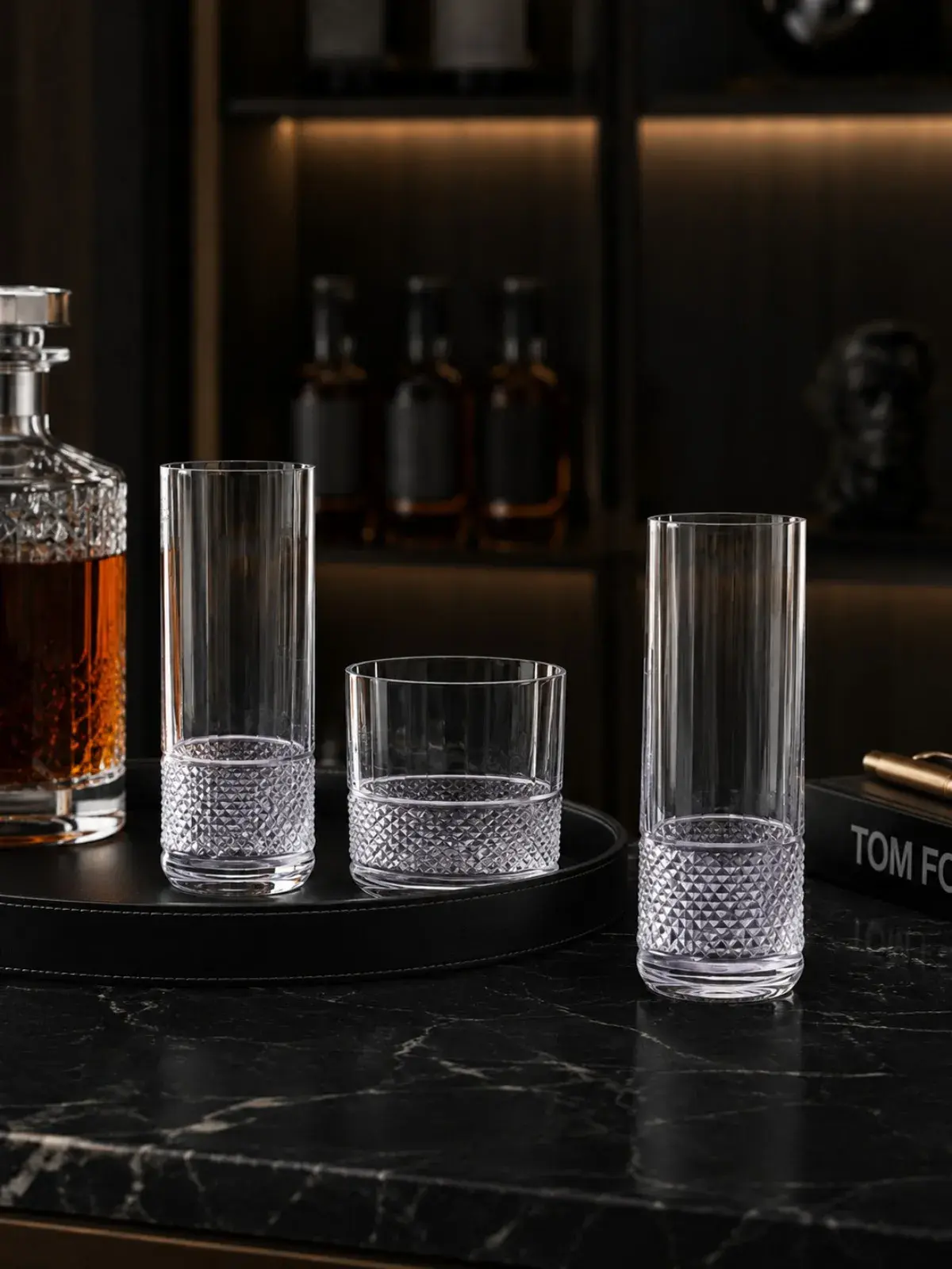Jogo de 6 Copos On The Rocks Linha Rondó em Cristal 24% PbO Mozart por Frederico Strauss 320ml