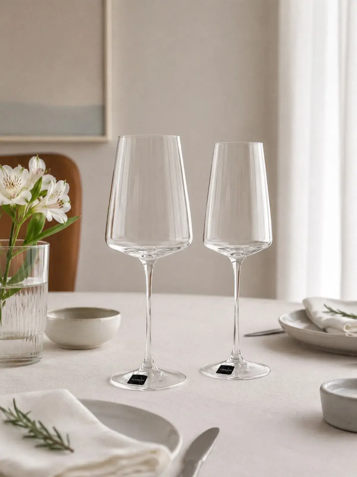 Jogo de 6 Taças para Vinho Branco em Cristal 24% PbO Mozart Vivaldi por Frederico Strauss 330ml