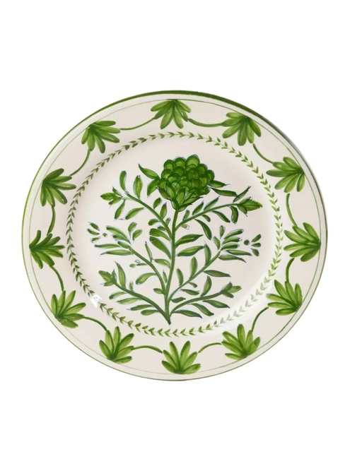Prato Raso em Cerâmica Coleção Alcachofra Provençal - Pintado a Mão