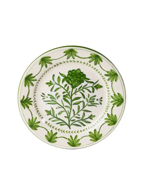Prato Raso em Cerâmica Coleção Alcachofra Provençal - Pintado a Mão