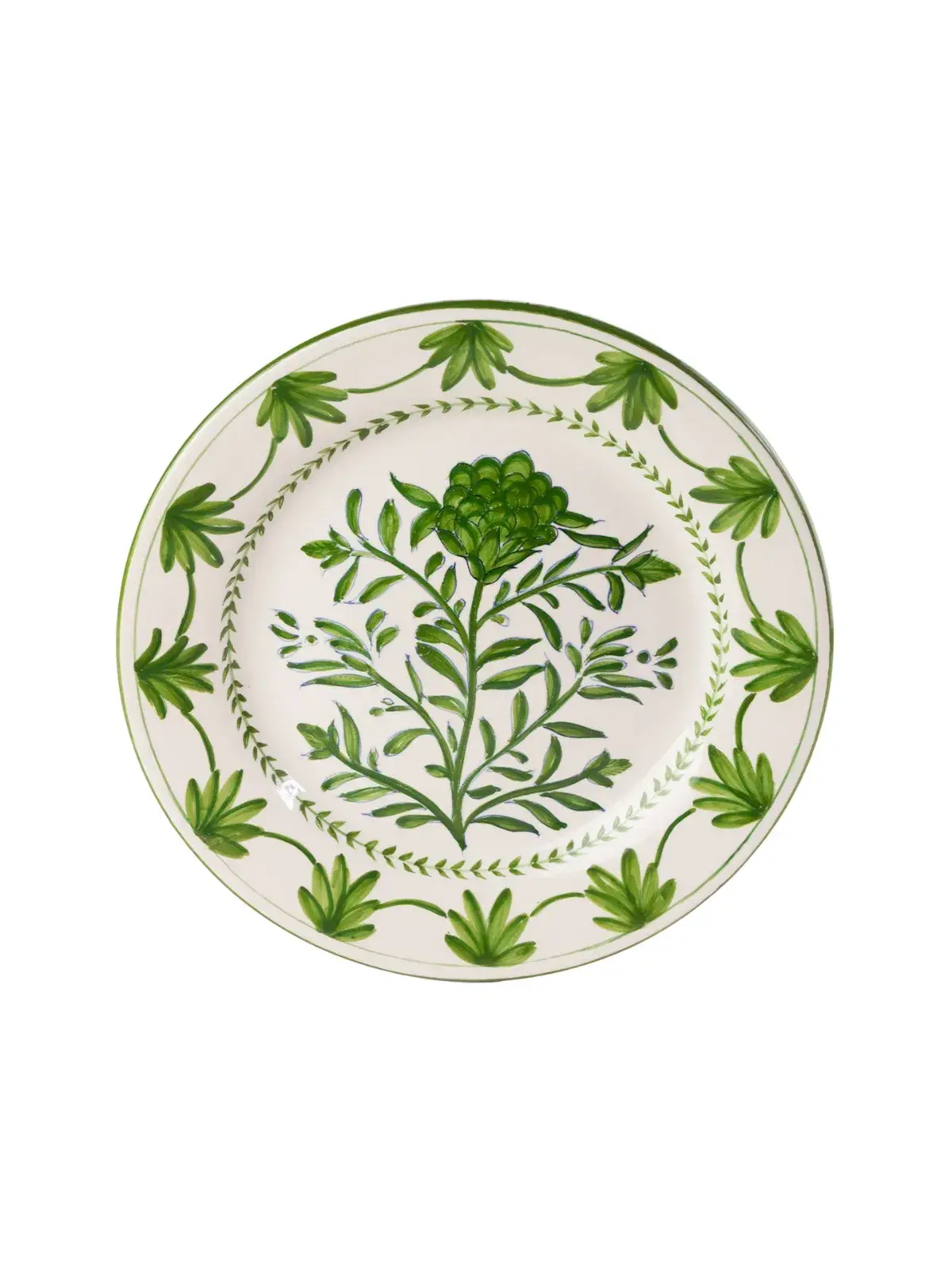 Prato Raso em Cerâmica Coleção Alcachofra Provençal - Pintado a Mão 