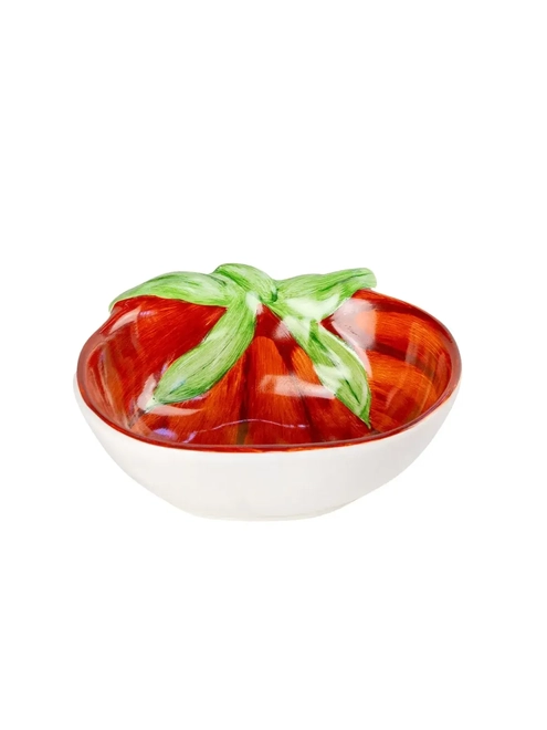Bowl Tomate em Cerâmica Relevo - Pintado a Mão