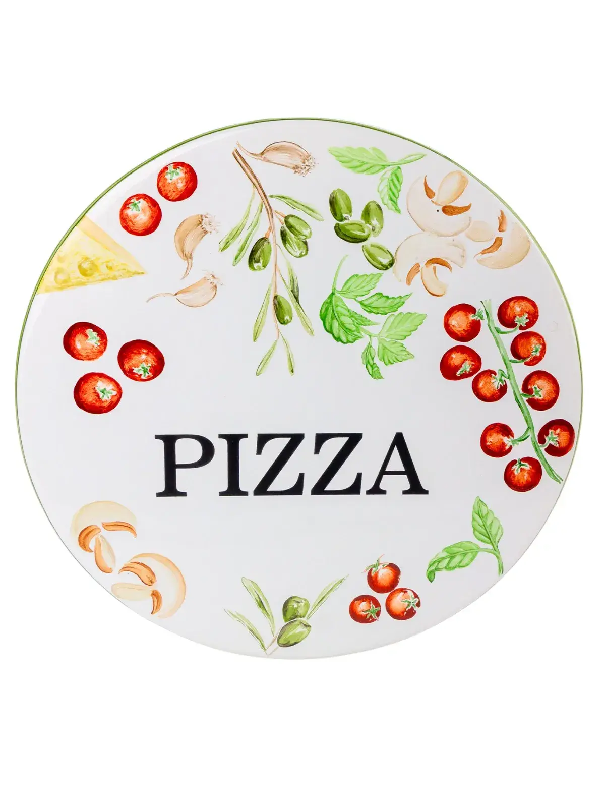 Tábua de Pizza/Queijos em Cerâmica Coleção Pizzaiollo - Pintado a Mão 