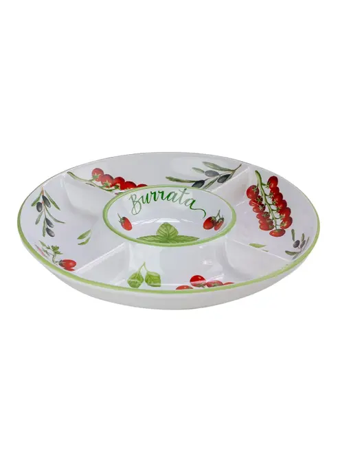 Petisqueira Grande em Cerâmica Coleção Salada Burrata - Pintado a Mão