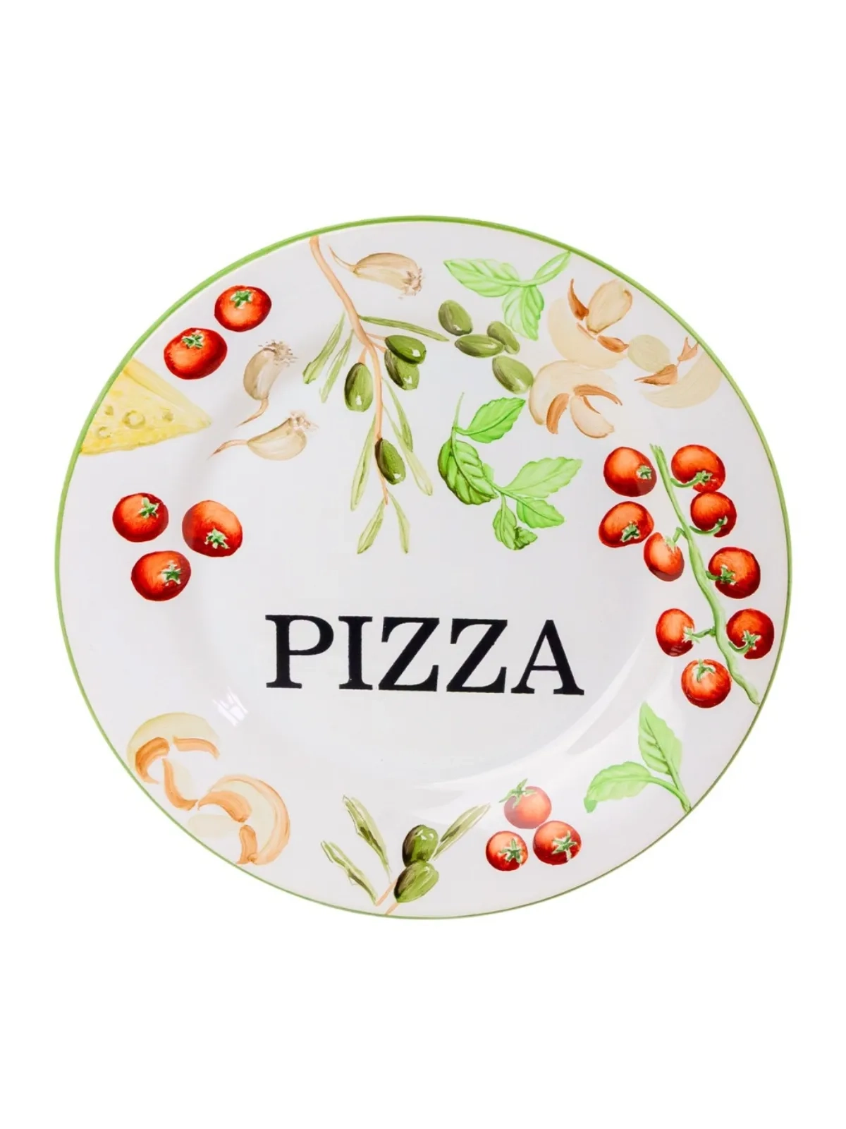 Prato Raso em Cerâmica Coleção Pizzaiolo - Pintado a Mão 