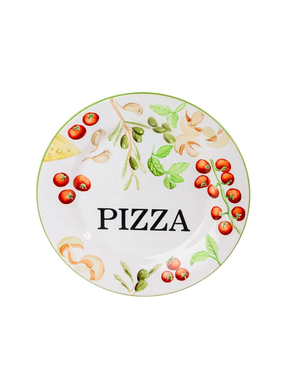 Prato Raso em Cerâmica Coleção Pizzaiolo - Pintado a Mão 