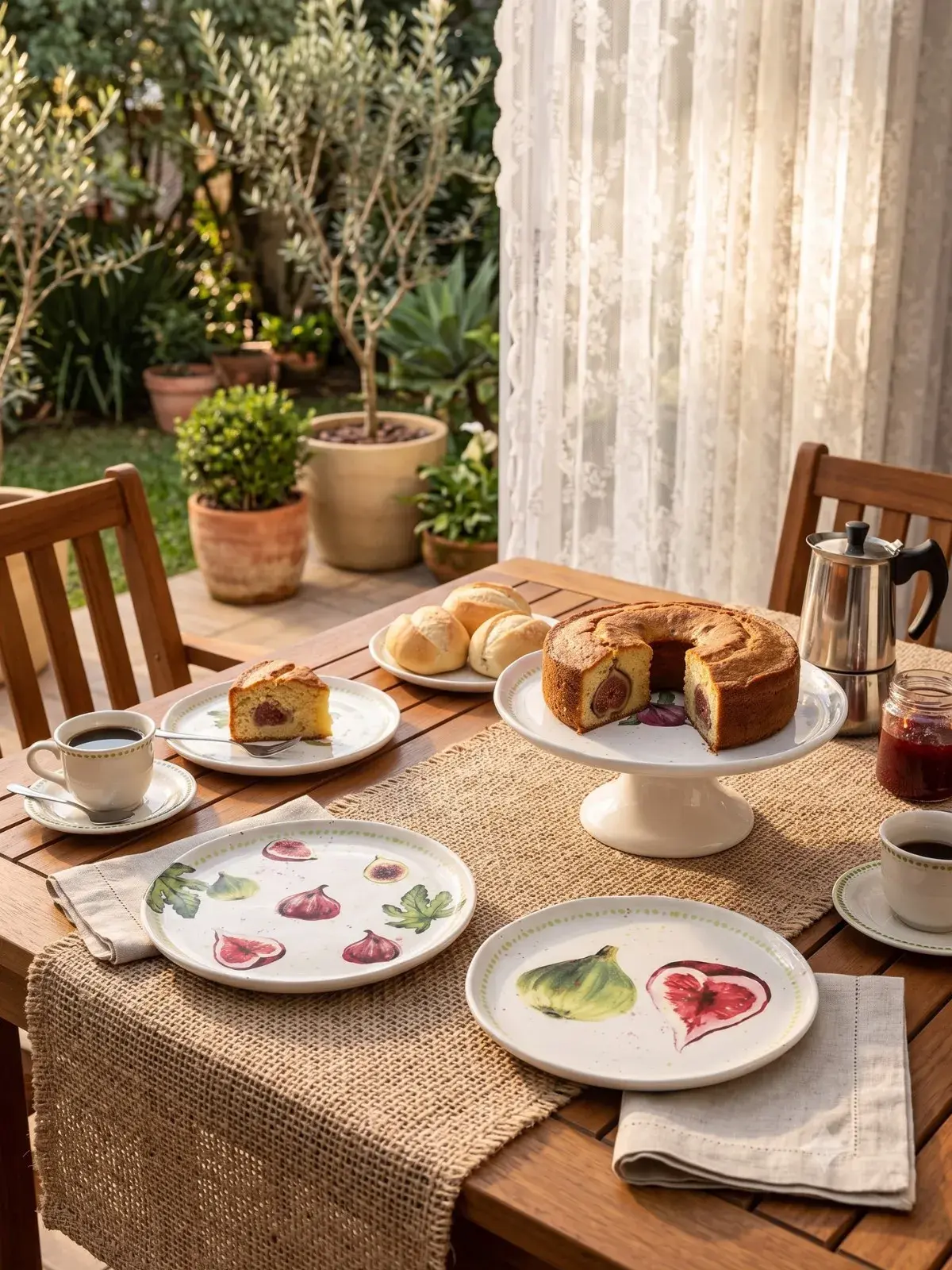 Conjunto de 6 Pratos de Sobremesa em Cerâmica Les Figues 