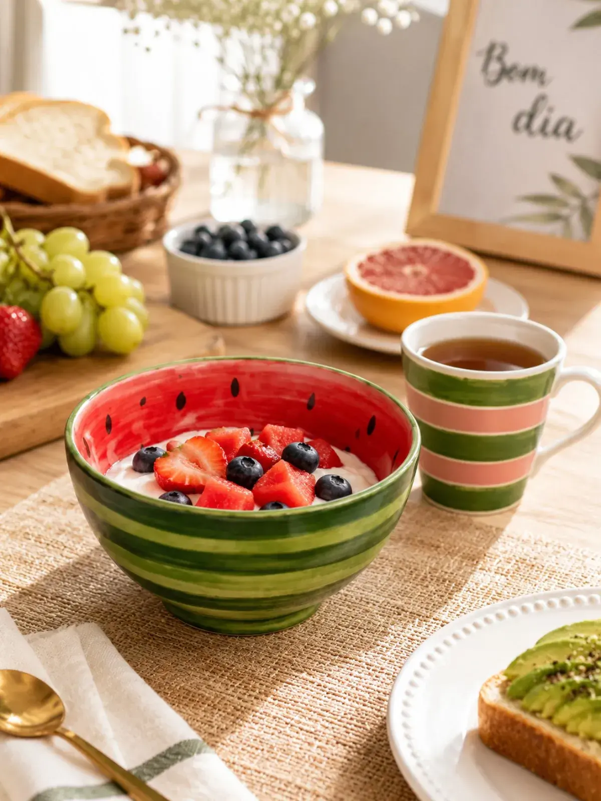 Bowl em Cerâmica Cereal Frutas - Melancia 