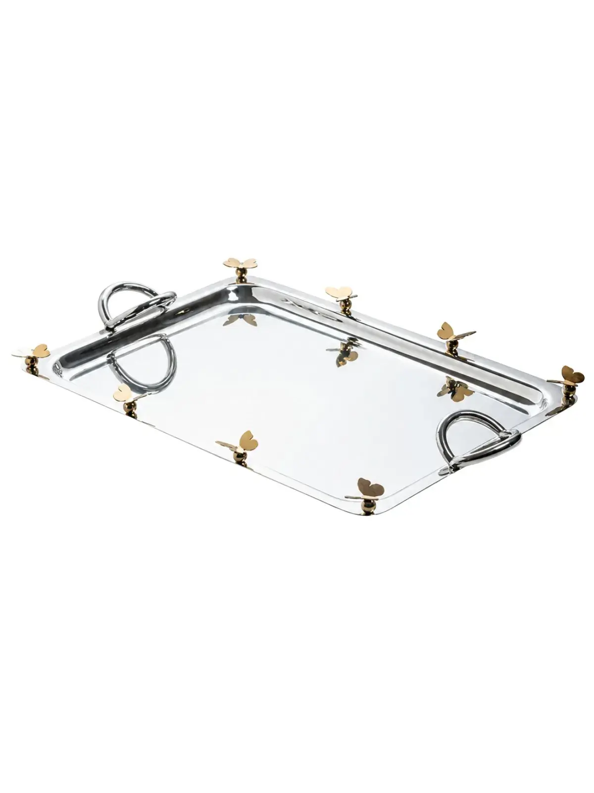 Bandeja retangular Farfalla em Aço Inox 50x32x5cm