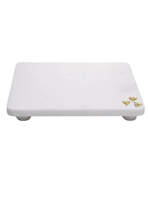 Tábua Retangular Decorativa New Bee Mármore - 28x3x22.5cm