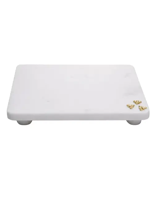 Tábua Retangular Decorativa New Bee Mármore - 28x3x22.5cm