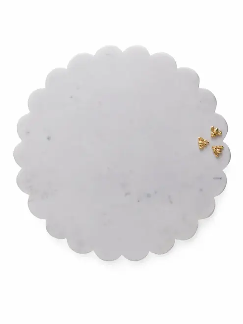 Tábua Redonda Giratória Decorativa New Bee Mármore - 30.5x3.5cm