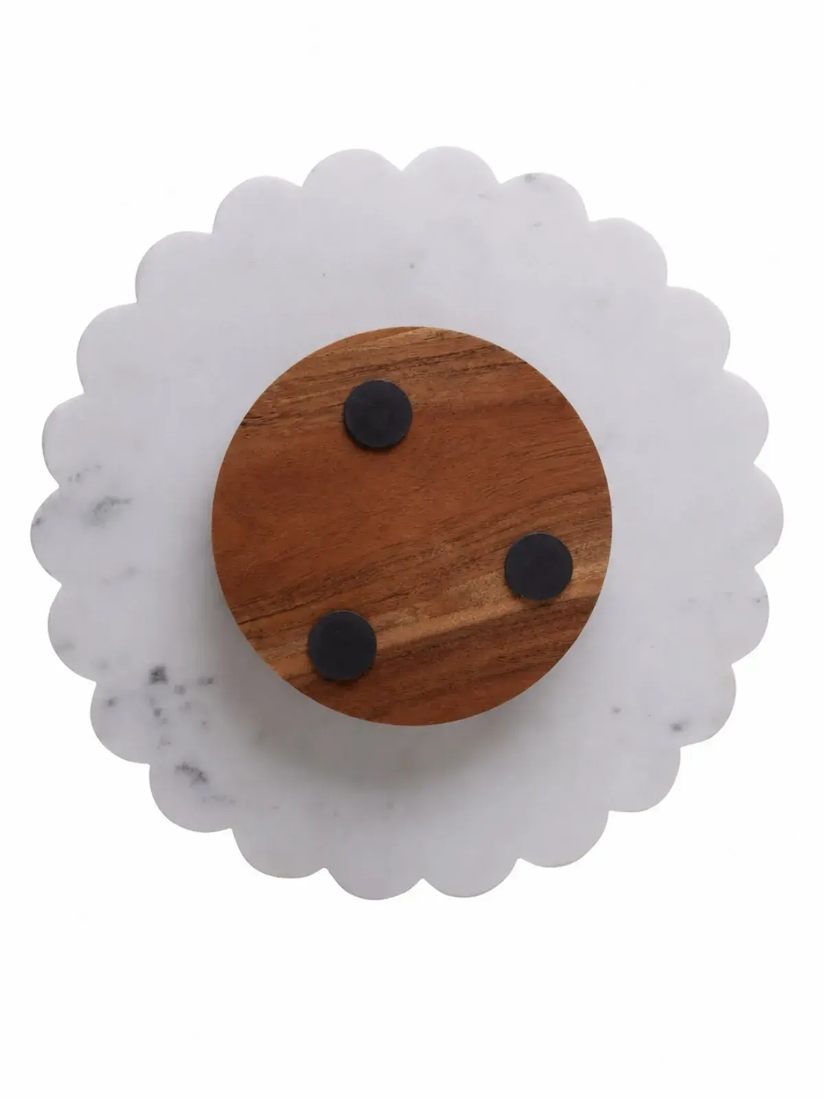 Tábua Redonda Giratória Decorativa New Bee Mármore - 30.5x3.5cm 