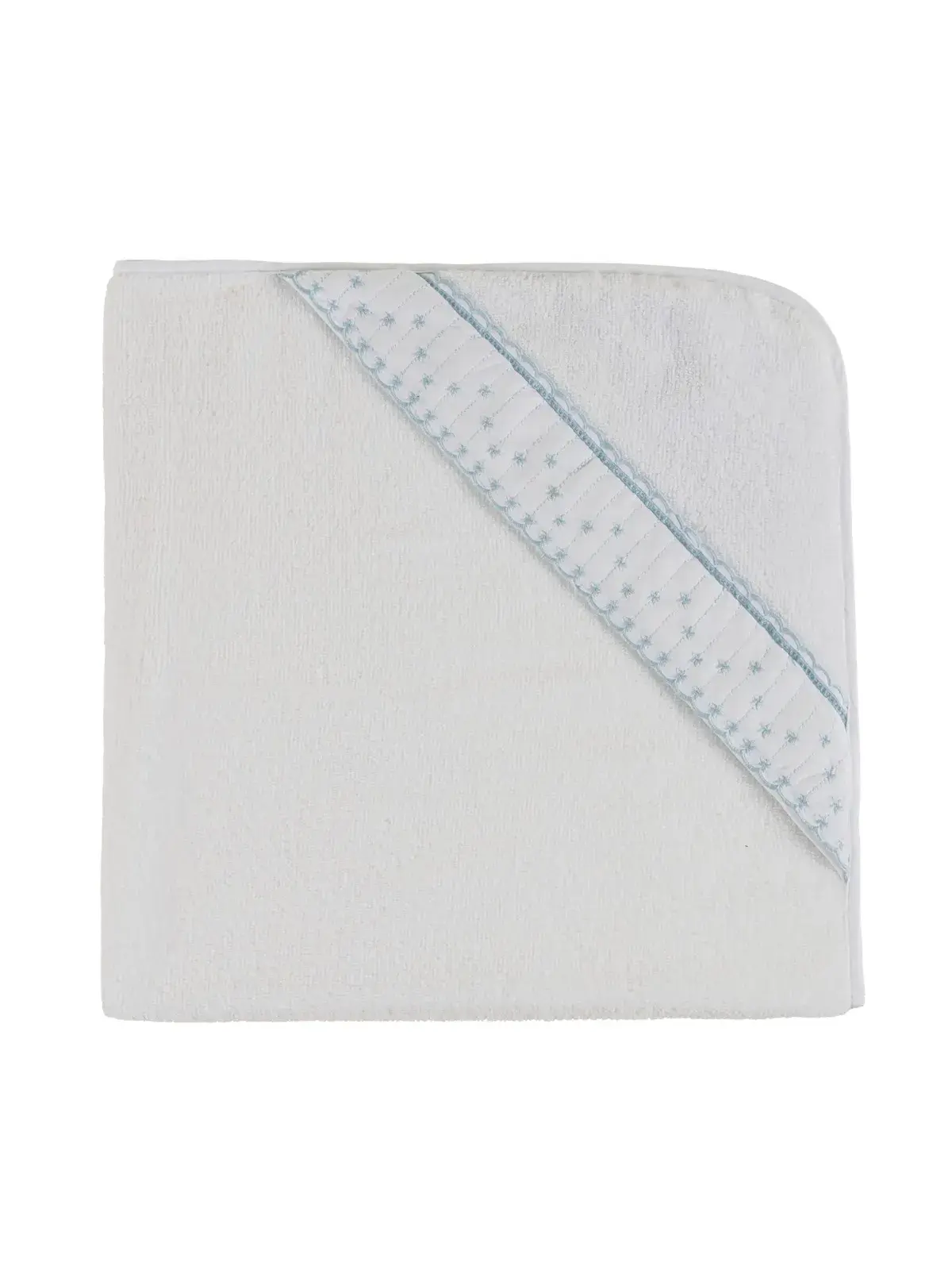 Toalha com Capuz Trussardi Baby 100% algodão Marco Branco Soft/Blue