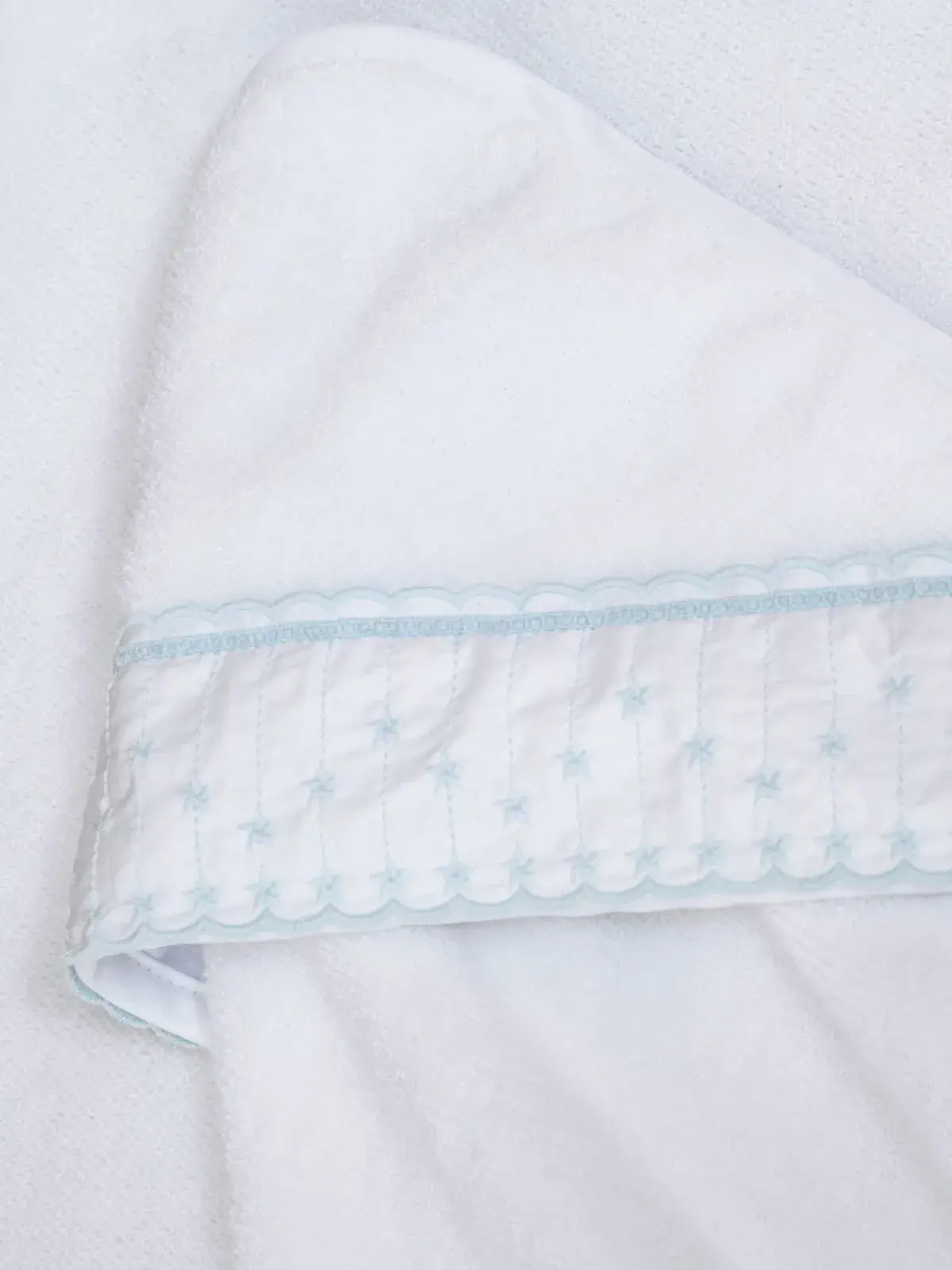 Toalha com Capuz Trussardi Baby 100% algodão Marco Branco Soft/Blue