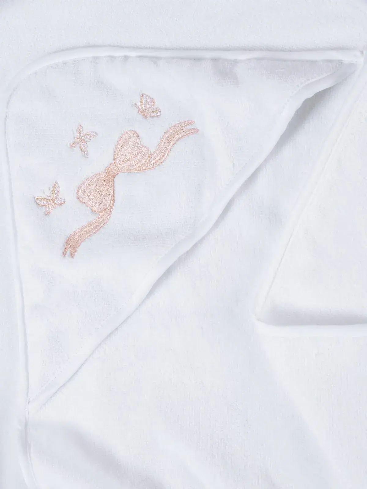 Toalha com Capuz Trussardi Baby 100% algodão Felice Branco