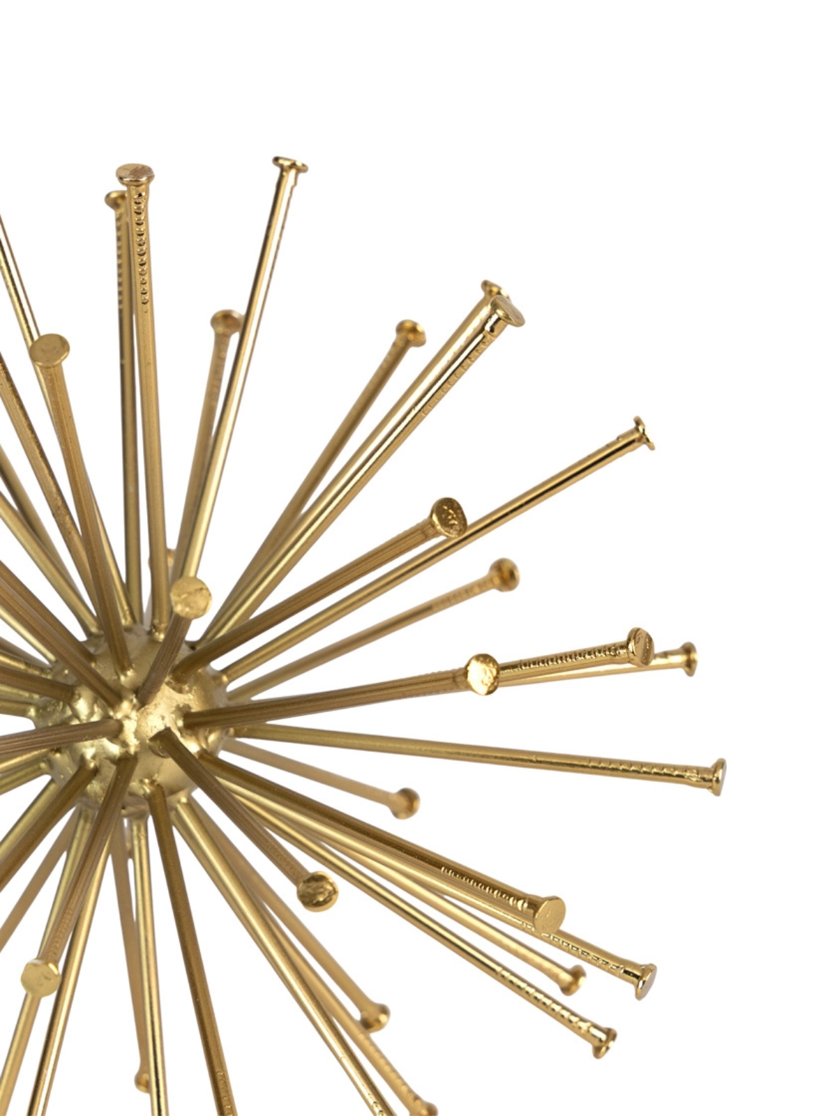 Escultura Ouriço em Metal Dourado 