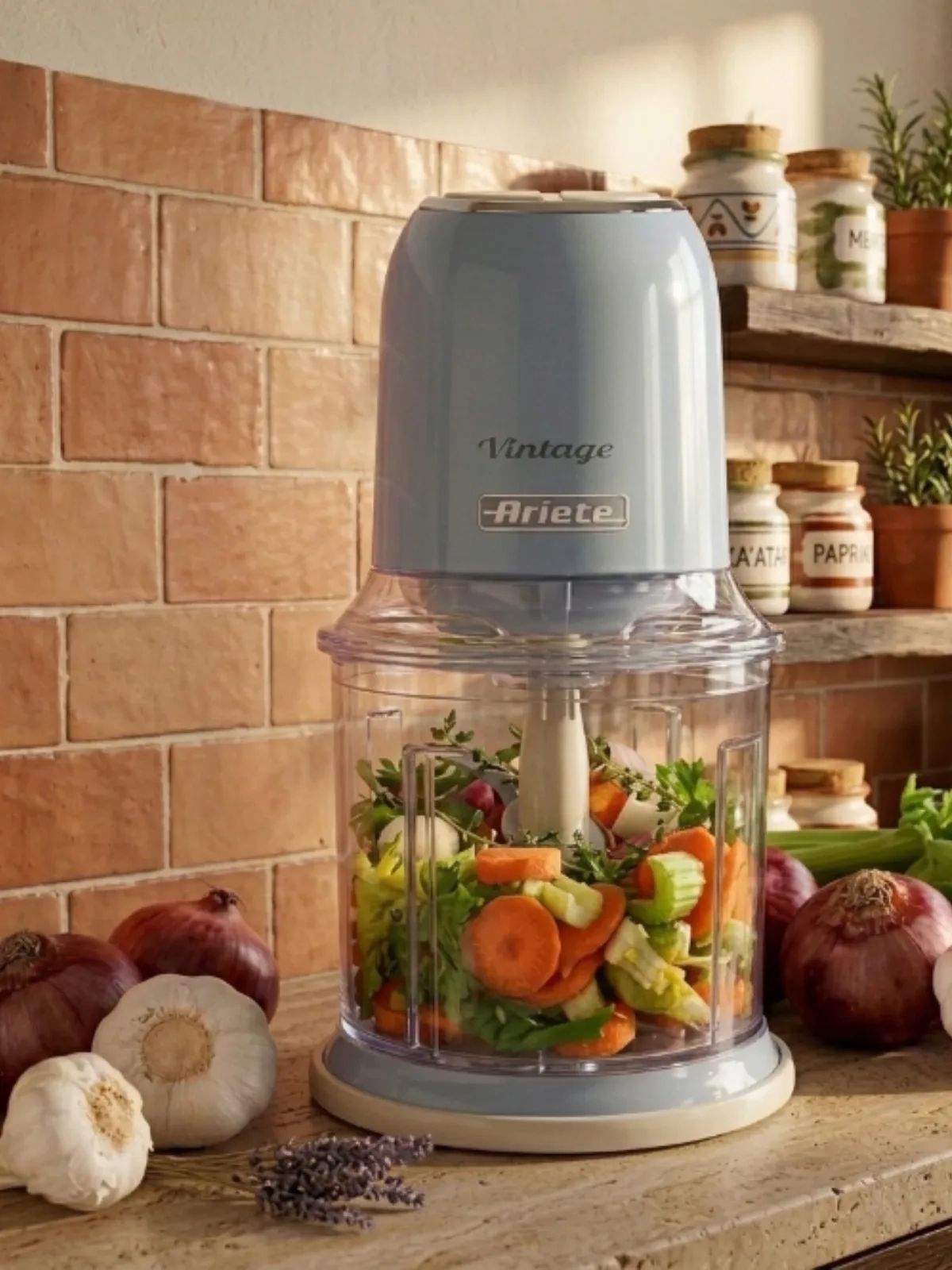 Triturador Ariete Vintage 400W - Design Retrô Italiano Azul