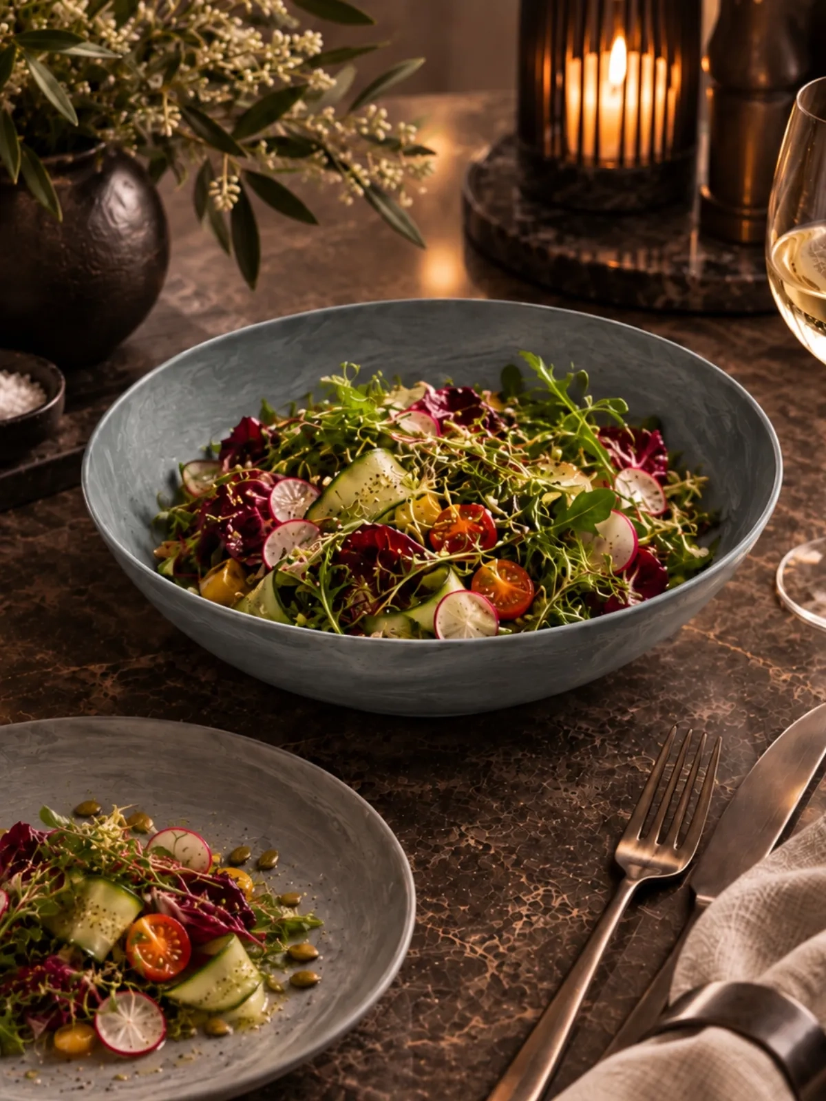 Saladeira em Porcelana Mistura Fosco 