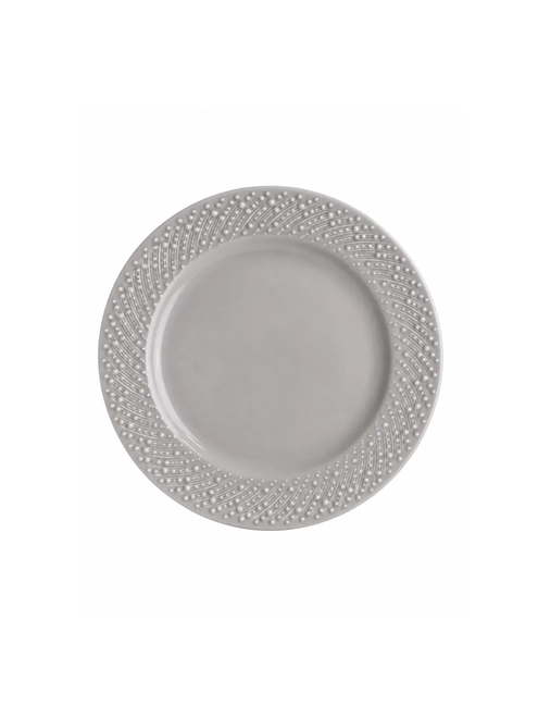 Prato de Sobremesa em Porcelana Coral Cinza