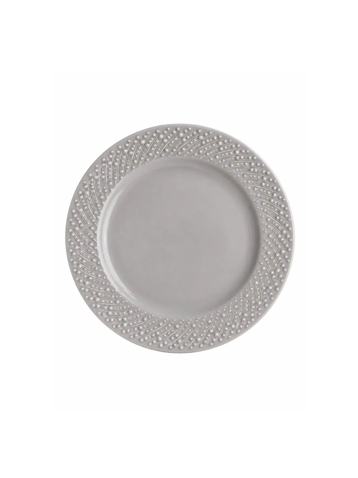 Prato de Sobremesa em Porcelana Coral Cinza