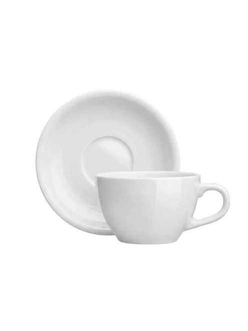 Xícara com Pires Oval em Porcelana 150ml Branco