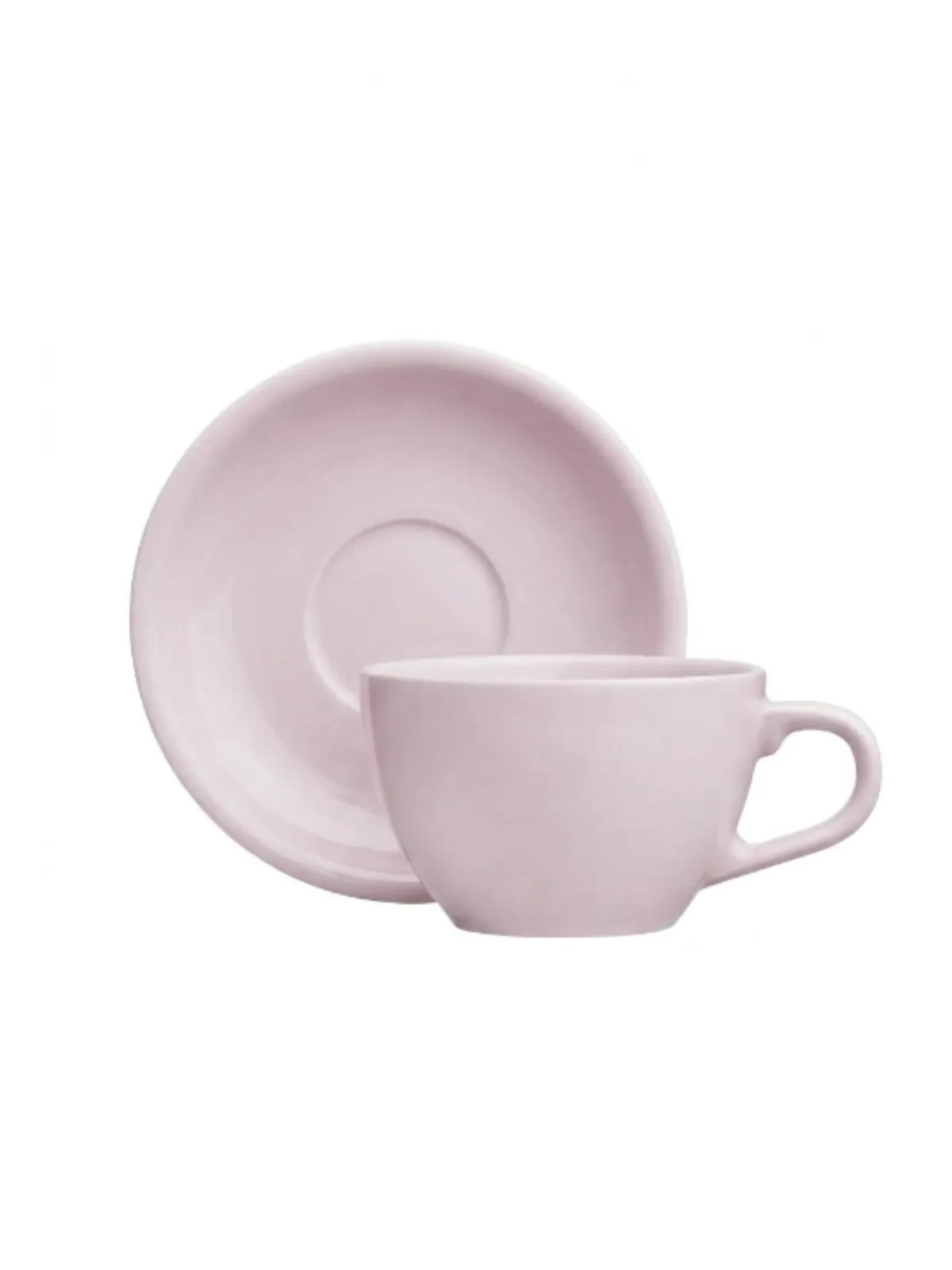 Xícara com Pires Oval em Porcelana 150ml Rosa Fractal