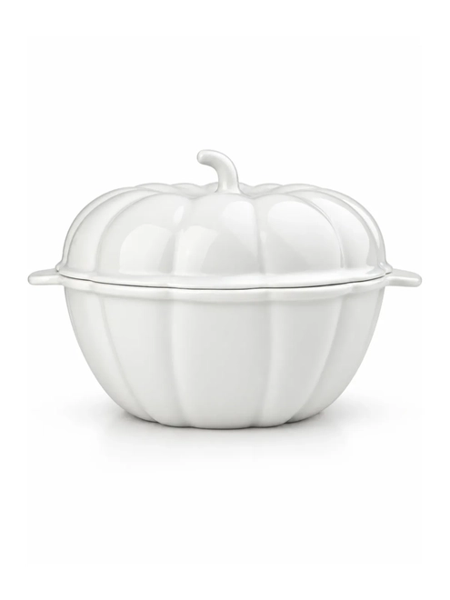 Cocotte Abóbora com Tampa em Porcelana Branco
