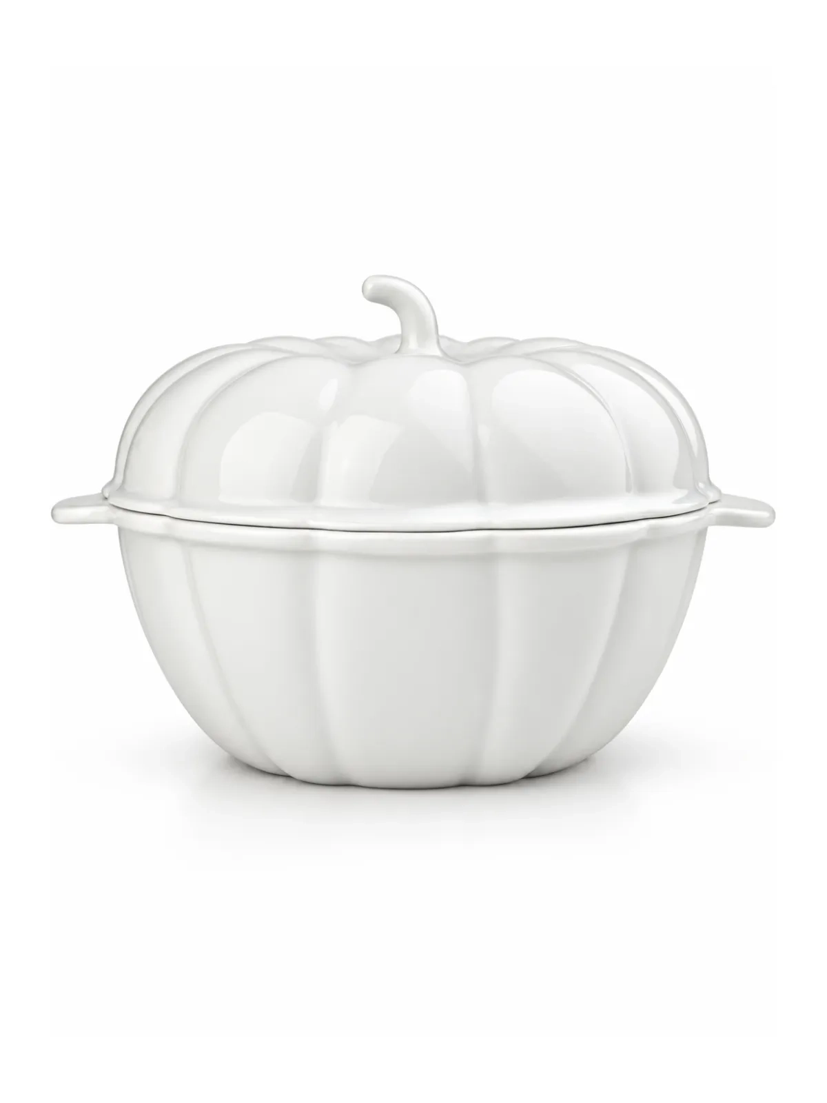 Cocotte Abóbora com Tampa em Porcelana Branco