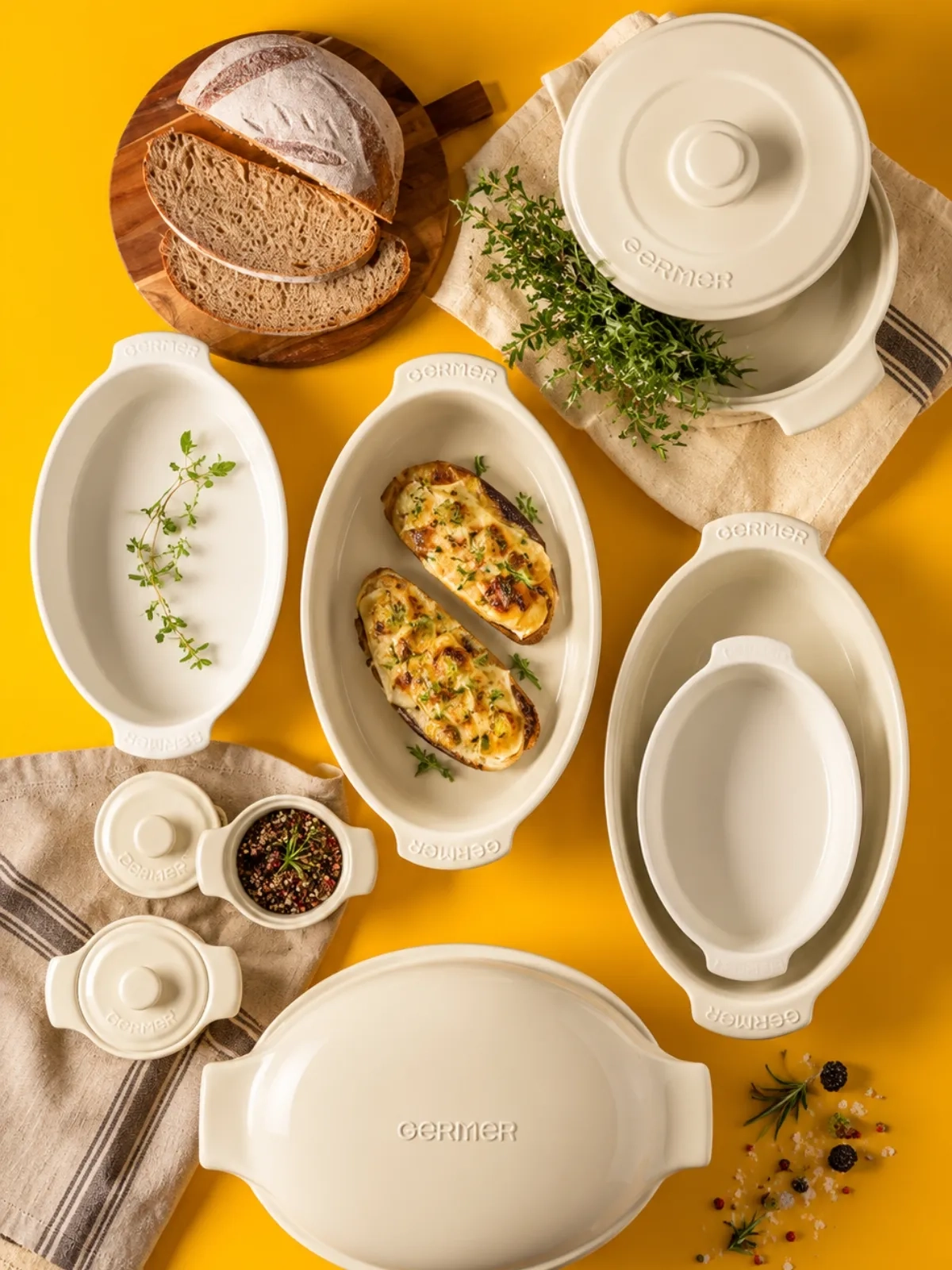 Forma Oval em Porcelana - Assar e Servir Marfim