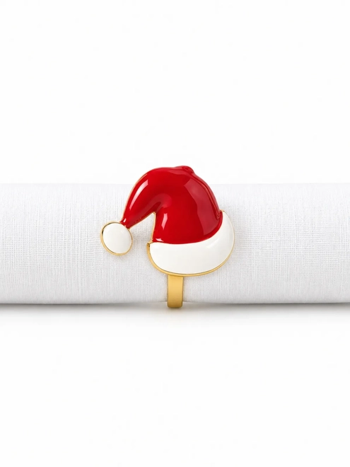 Anel de Guardanapo 4 Peças Gorro Papai Noel