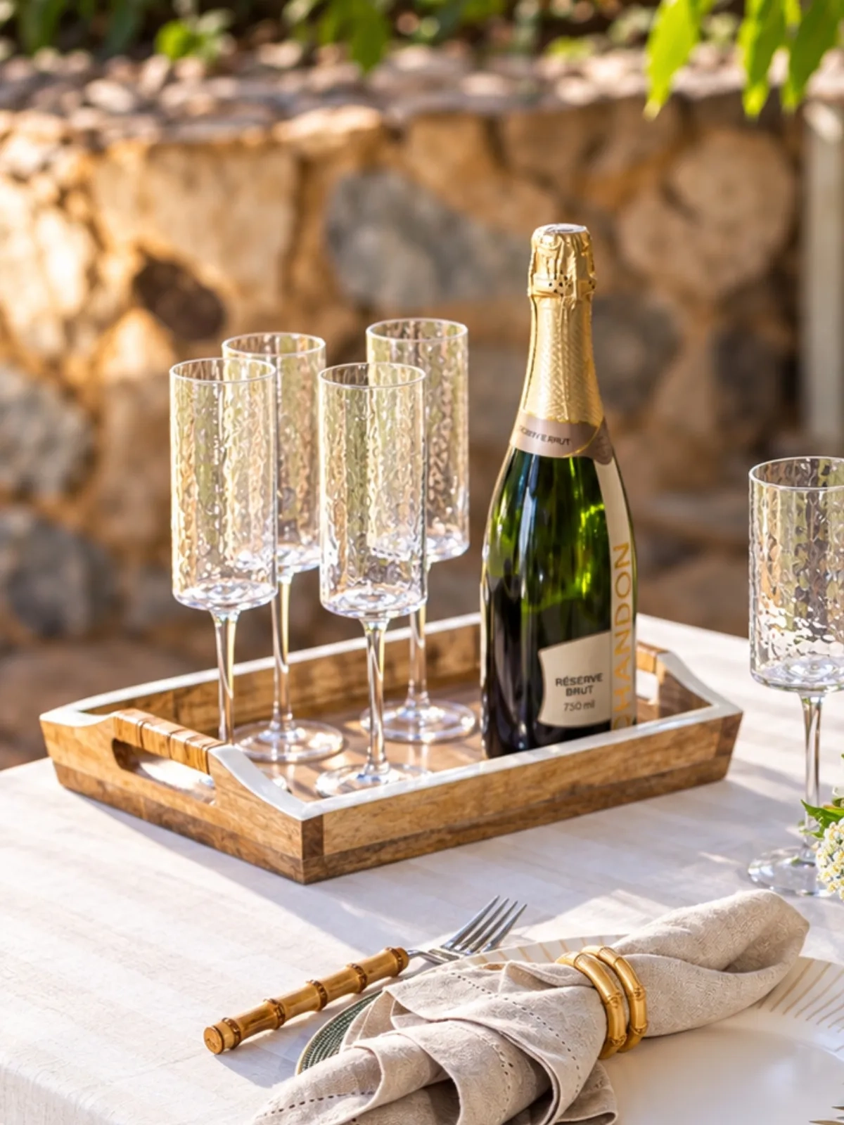 Taça Champagne 280ml Vitrum Martellato 