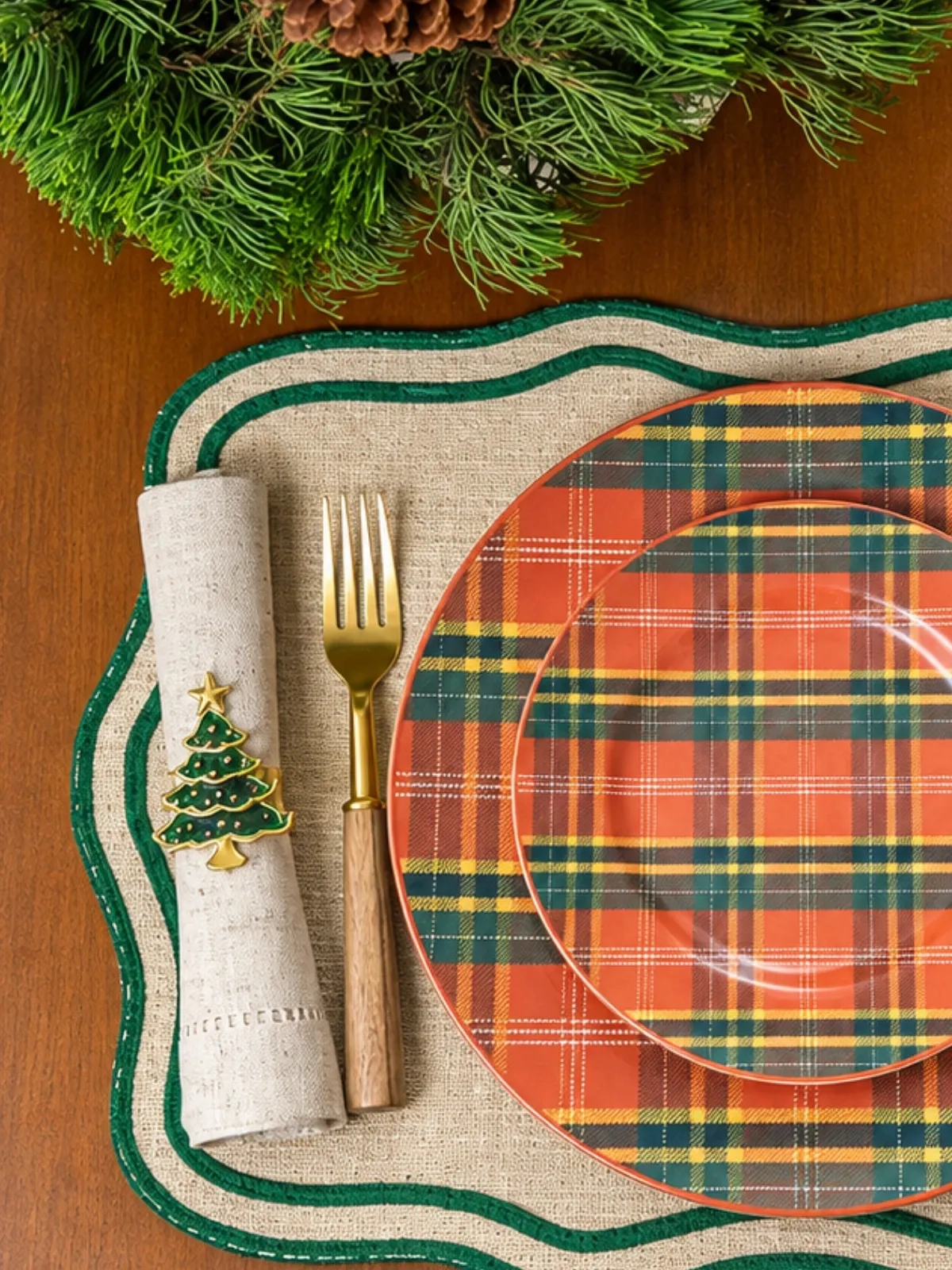 Anel de Guardanapo Arvore de Natal 